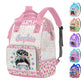 M Yescustom Custom Cute Diaper Bag Backpack For Girls Boys Large Capacity With Pockets Personalized Baby Diaper Bags For Mom Wat
