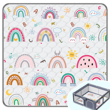 Baby Play Mat,Thick Soft 50 X 50 Playpen mat, Non-Slip and Machine Washable Baby Play Mats for Floor ,Crawling Mat for for Babie