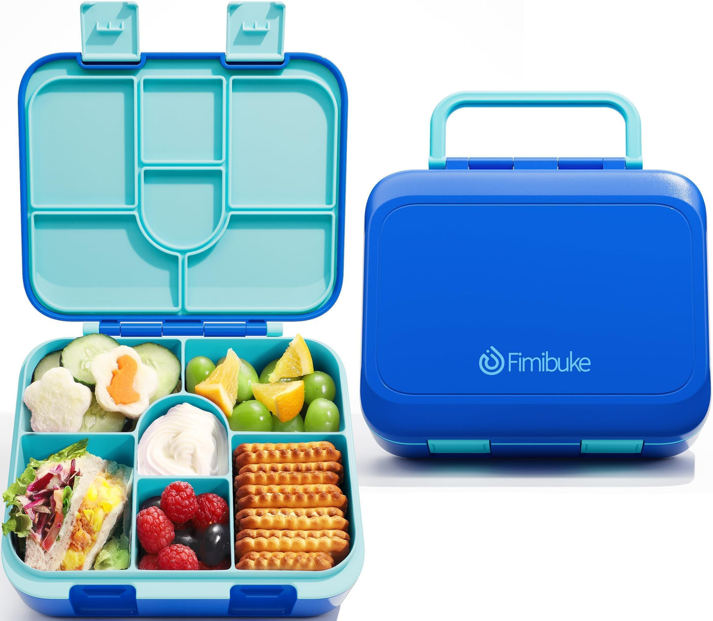 Fimibuke Bento Snack Containers, 32Oz Bento Box For Kids Toddler Lunch Box For Daycare, 6-Compartment Leak-Proof Lunchable Food