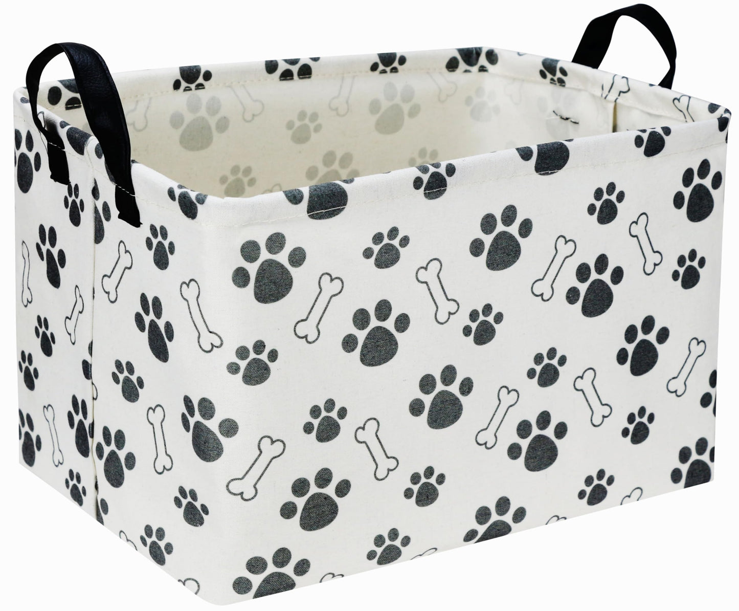 Sanjiaofen Rectangular Dog Basket,Dog Toy Bin,Dog Storage Basket Organizer.Waterproof PE Coating Puppy Storage Bin with Handles.