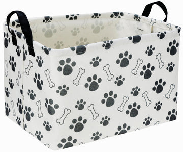 Sanjiaofen Rectangular Dog Basket,Dog Toy Bin,Dog Storage Basket Organizer.Waterproof PE Coating Puppy Storage Bin with Handles.