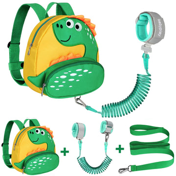 Accmor Toddler Harness Backpack With Leash, Cute Kid Dinosaur Backpacks With Anti Lost Wrist Link, 4 In 1 Mini Child Harness Lea
