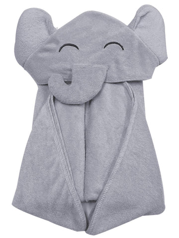 Yoyoo Premium Baby Bath Towel - Viscose Derived From Bamboo, Baby Hooded Towels - Newborn Essential Cute Grey Little Elephant -P