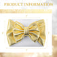 Yanjie Metallic Gold And Silver 5' Baby Large Messy Bows Headwrap Stretch Bronzing Top Knot Turban Headband Hair Band 2Pcs/Pack