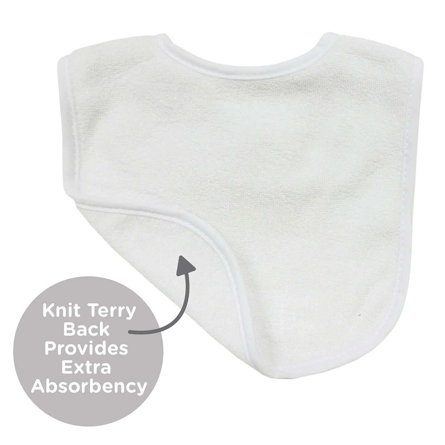 Neat Solutions 2-Ply Knit Terry Solid Color Feeder Bibs In White - 10 Count(Pack Of 1)