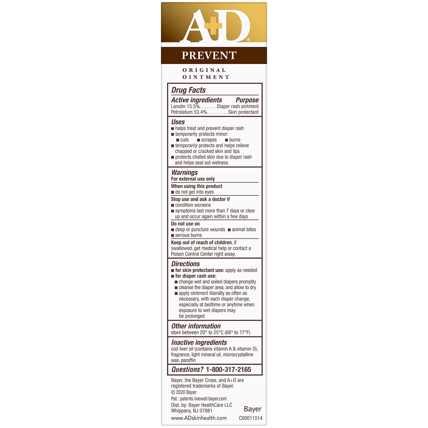 A+D Diaper Rash Ointment & Skin Protectant, Original 4 Oz ( Pack Of 3)