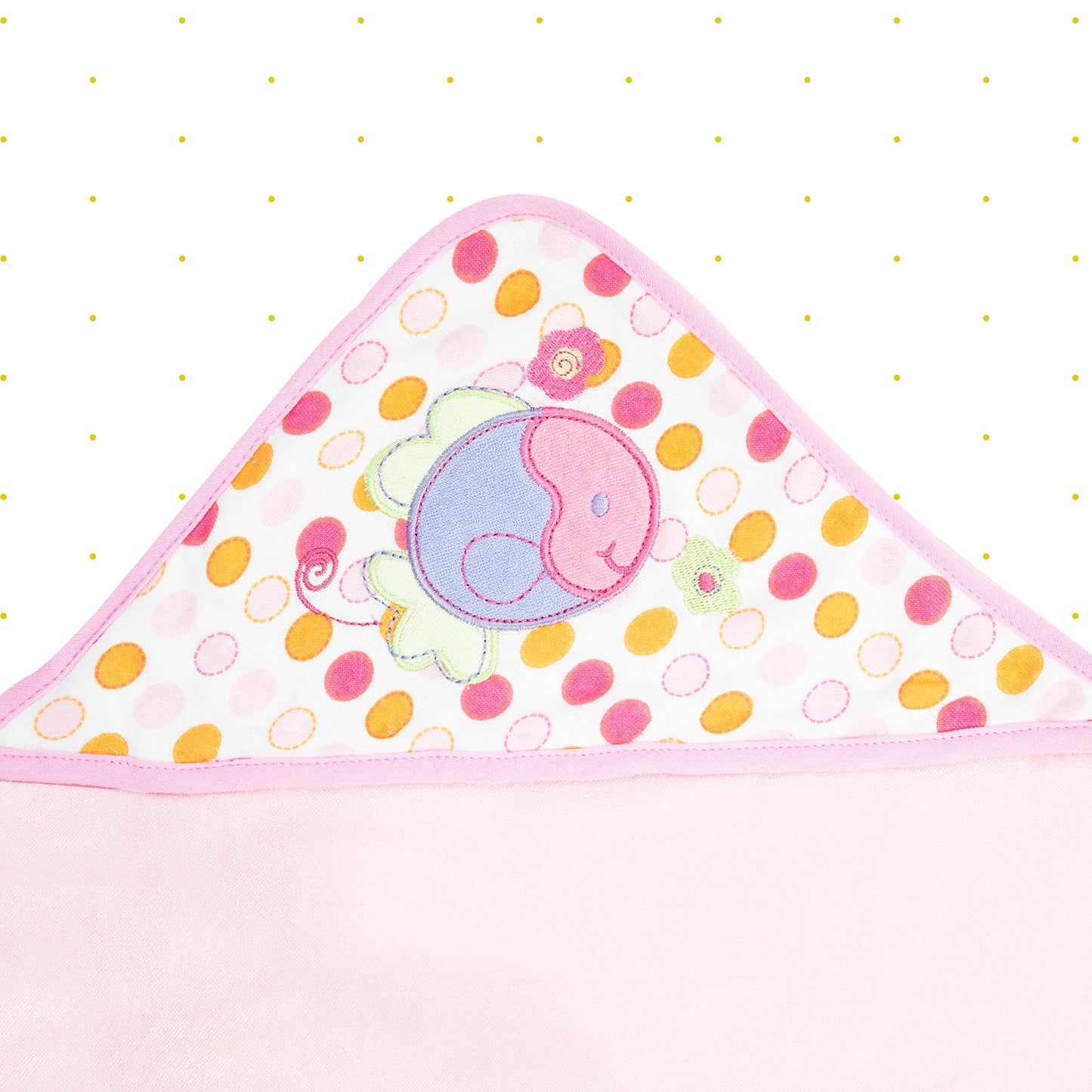 Spasilk Baby Bath Hooded Terry Towel With 3 Washcloths, Baby Bath Essentials, One Size, Pink Fish