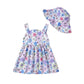 Baby Girl Dress Newborn Boho Summer Dress Halter Short Sleeve Floral Dresses Purple Baby Outfit Set Infant Clothes For Girls 0-3