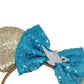 Mado Jasmine Mouse Ears Headband, Gold Blue - Women Girls Costume Headwear, Princess Dress Accessories For Party Favors, Casual