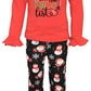 Unique Baby Girls Little Miss Nice List Christmas Pant Set (4T, Black Santa)