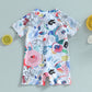 Niceclould Toddler Boy Girl Short Sleeve One Piece Zipper Swimsuit Watercolor Swimwear Romper Jumpsuit Beach Bathing Suit (Us, A