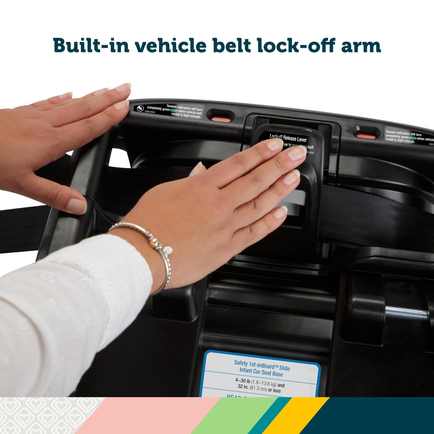 Safety 1St Onboard Slide Dlx Infant Car Seat W/Safetyslide Base, Easy-Install Rigid Latch, Lightweight Rear-Facing Seat, Newborn