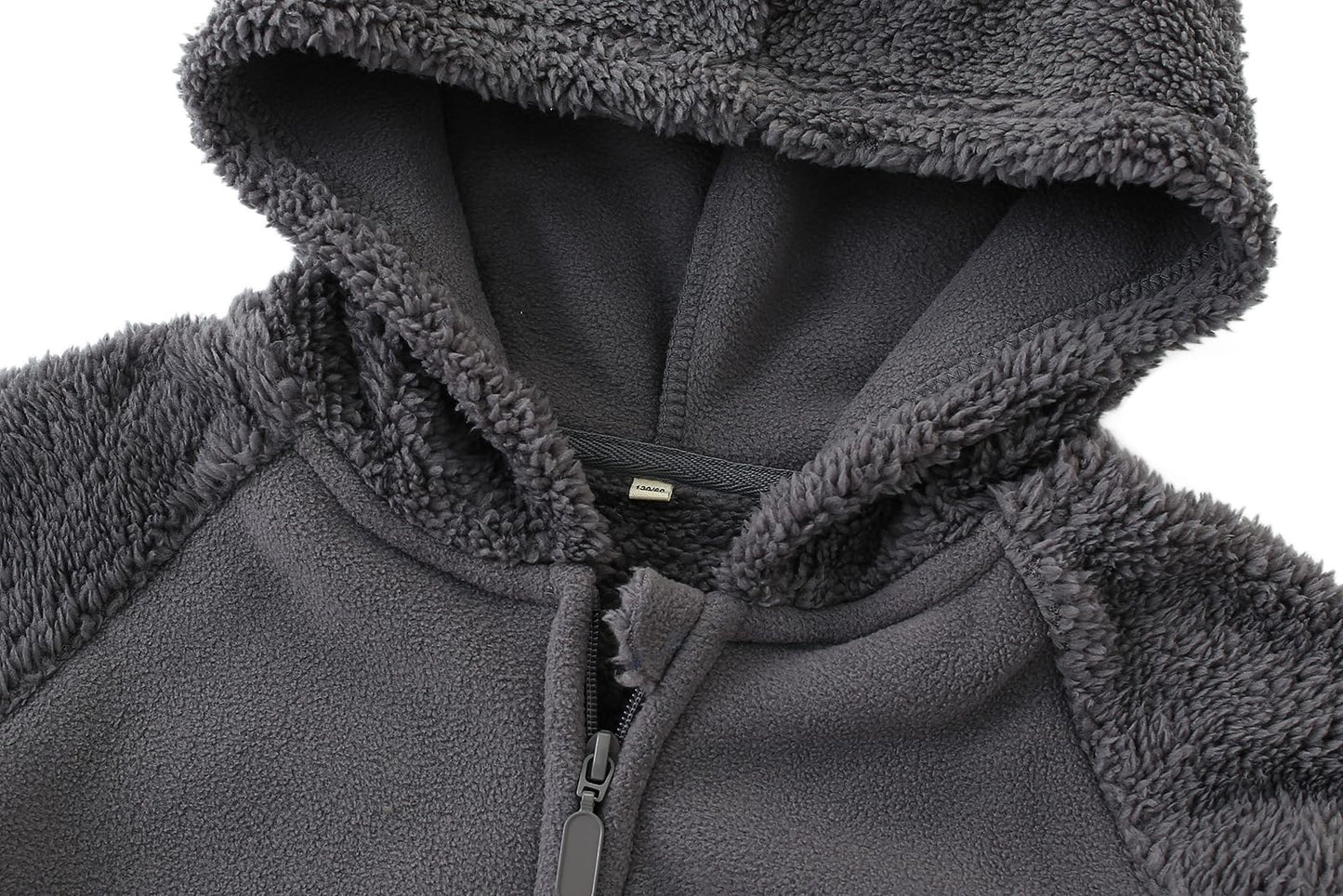 Amiyan Bear Ears Shape Fleece Warm Hoodies Clothes Toddler Zip-Up Light Jacket Sweatshirt Outwear For Baby Boys (Gray, 1-2T)