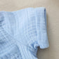 Baby Boys Clothes Set Toddler Infant Boys Button-Down Shirt Tops + Cotton Gauze Shorts Summer Outfit 2Pcs With Pockets (Blue, 6-