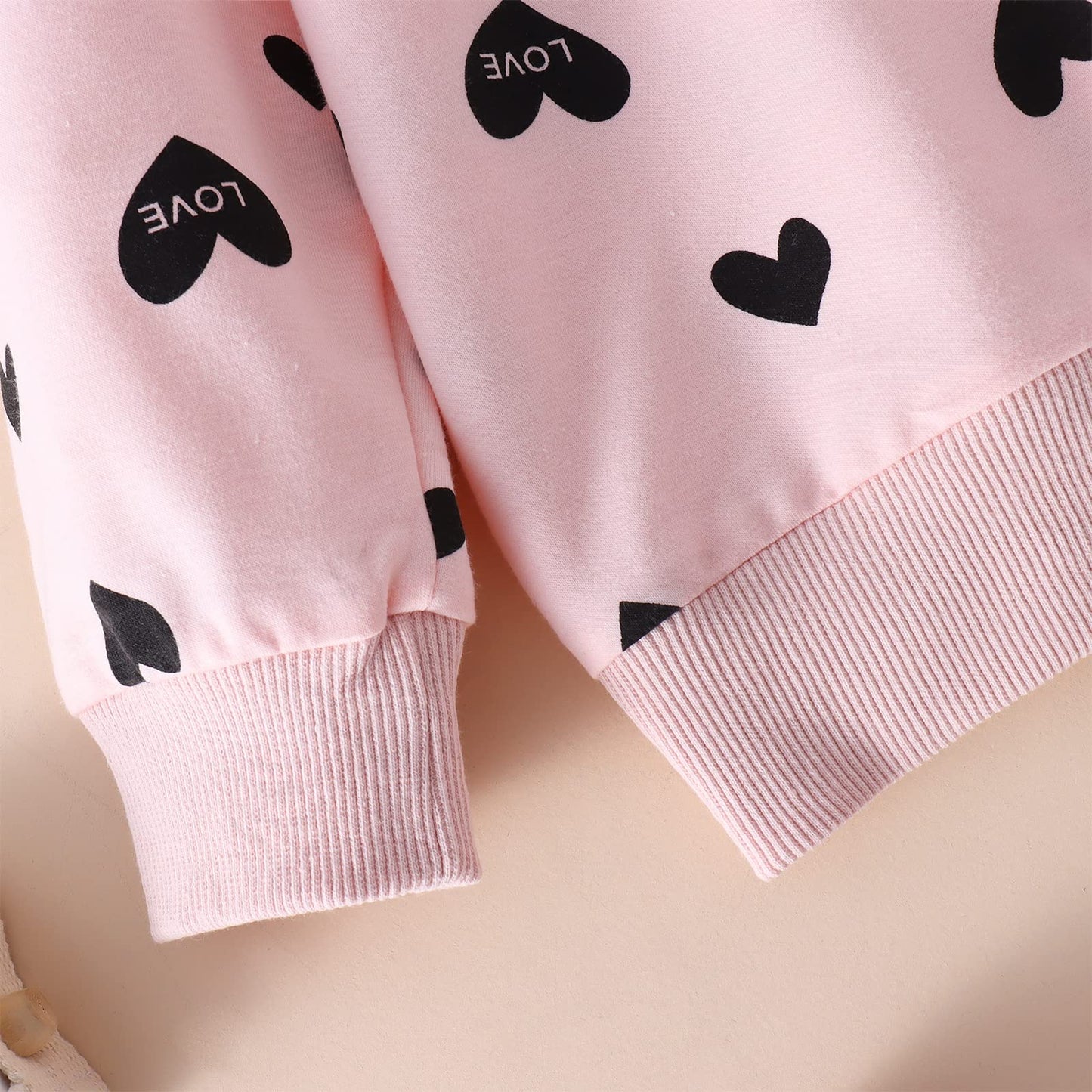 Cm C&M Wodro Toddler Girls Clothing Sets Valentine Fashion Sweatshirts Baby Fall Winter Outfits Heart Print Top And Pants(Red,18