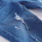 Kidscool Space Baby Ripped Jean,Toddler Elastic Waist Distressed Denim Pants,Light Blue,18-24 Months