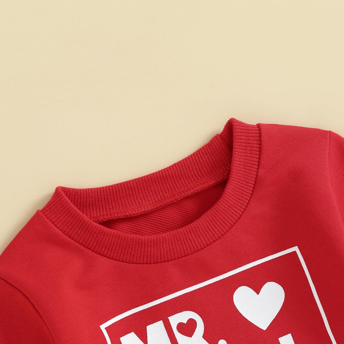 Toddler Baby Boy Valentines Day Outfit Long Sleeve Letter Print Sweatshirt Tops Pants Set 2Pcs Infant Spring Clothes (A-A Red, 2