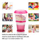 Inogih Cereal On The Go Cups Breakfast-Portable Drink-Cup Cereal To-Go Container-Cup With Spoon (Pink)