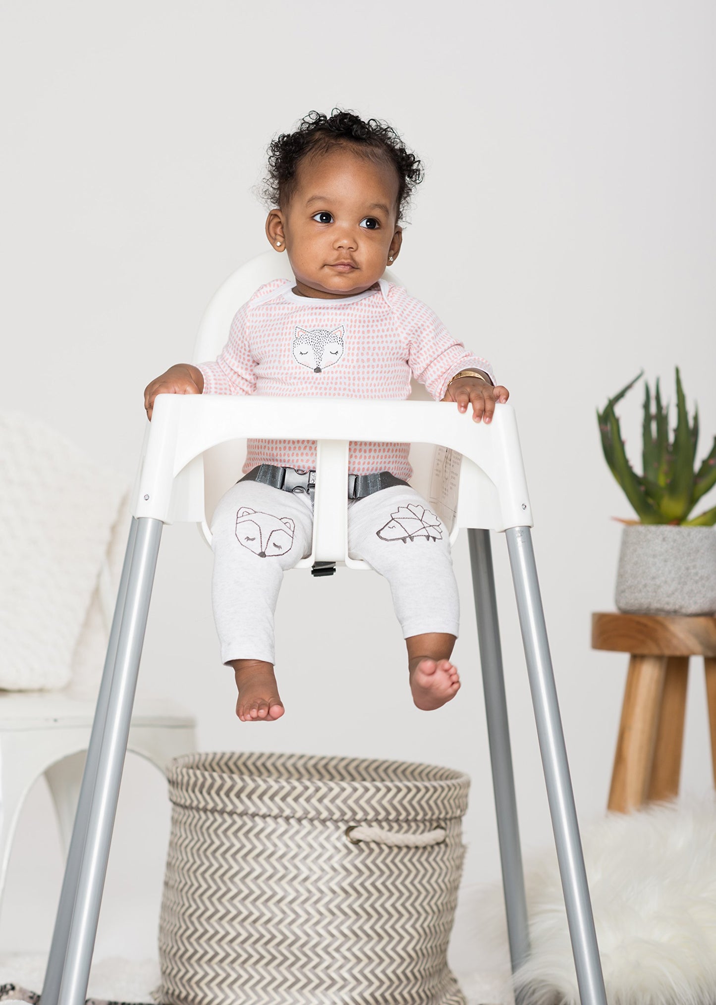 Lamaze Organic Baby Baby Pull On 2 Pack Leggings, Grey Fox/Green Trees, 6 Months