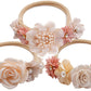 CaySep 3PCS Baby Girl Flower Headbands Set Elastic Bow Hair Band Handmade Bow For Newborn Infant Toddler Pack