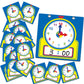 Junkin 25 Pcs Teaching Clock Kit, Learning Clocks for Kids Learning Time with Erasable Surface for Home School Classroom Supplie