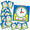 Junkin 25 Pcs Teaching Clock Kit, Learning Clocks for Kids Learning Time with Erasable Surface for Home School Classroom Supplie
