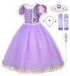 Jerrisapparel Girls Princess Costume Birthday Party Cosplay Purple Dress With Accessories (Purple 2 With Accessories, 6)