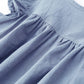 Lyxiof Toddler Baby Girl Cotton Linen Dress Ruffle Sleeve Halter Sleeveless Kids Casual Dresses Smoky Purple 110Cm