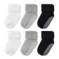 Vwu 6 Pack Baby Socks With Grips Toddler Thick Cotton Socks Anti Slip 0-10 Years Old (2 White 2 Grey 2 Black, 3-12 Months)