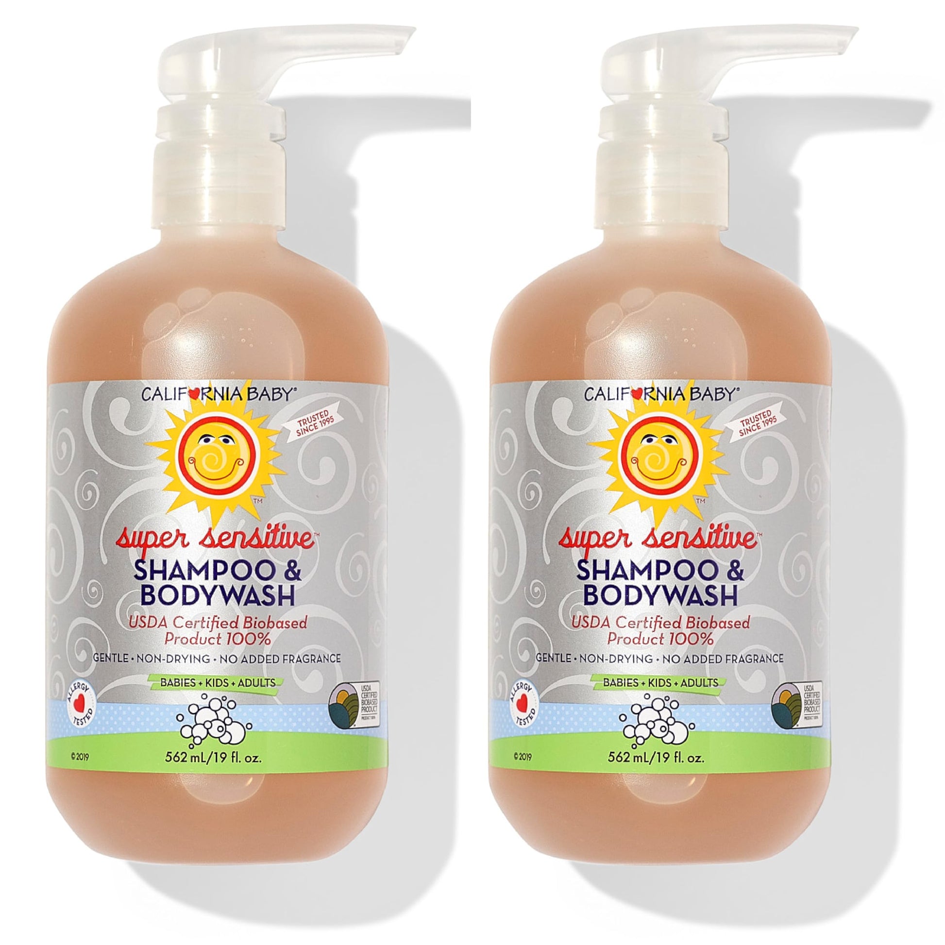 California Baby Super Sensitive Baby Shampoo And Body Wash | 100% Plant-Based | Gentle Fragrance Free Shampoo | Hypoallergenic |