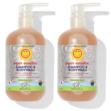 California Baby Super Sensitive Baby Shampoo And Body Wash | 100% Plant-Based | Gentle Fragrance Free Shampoo | Hypoallergenic |