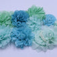 Yycraft 12Pcs Mint/Aqua Chiffon Lace Hair Flower For Girls Headband Baby Flowers Bows,Crafts,Party Decoration(2'-4.5')