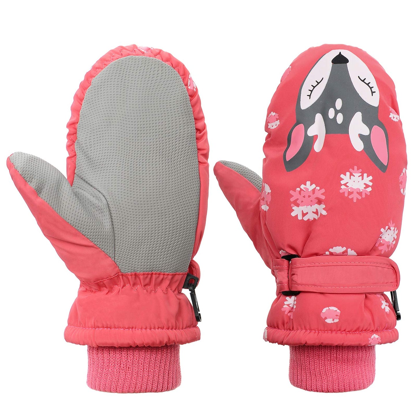 American Trends Toddler Mittens Winter Snow Glove Waterproof Mitten Warm Fleece Kid Ski Gloves For Boys Girls Pink Fox S