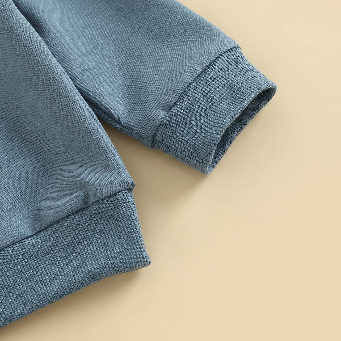 Beqeuewll Baby Boy Clothes Outfits 2Pcs Letter Print Crewneck Sweatshirt Pants Sweatsuit Little Boy Clothing(Bubs Blue, 0-6 Mont