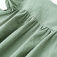 Lyxiof Toddler Baby Girl Cotton Linen Dress Ruffle Sleeve Halter Sleeveless Kids Casual Beach Dresses Green 130Cm