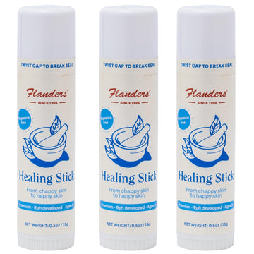 Flanders Healing Balm Stick - Safe For All Ages, Irritated Skin & Lips, Nipple Balm, Drool Rash, Raw Cuticles, Windburned Cheeks