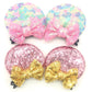 2 Pairs Sequin Ears Hair Clips, Mouse Ear Bows For Kids, Girls And Women - Glitter Princess Accessories For Birthday, Christmas