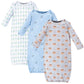Luvable Friends Unisex Baby Cotton Gowns, Wild Free, 0-6 Months Us