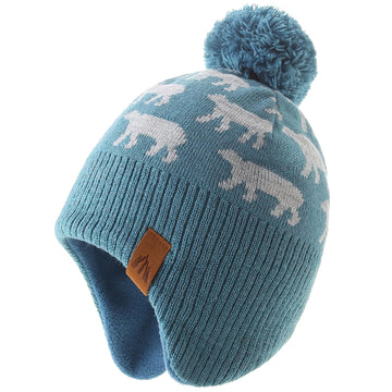 Moon Kitty Baby Boys Hats Toddler Beanies For Boys Winter Fleece Skiing Winter Caps With Warm Ear Flap