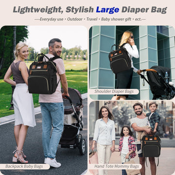 Supromomi Diaper Bag Backpack:Baby Bag Large Tote Diaper Bag For Boys And Girls, Men'S Diaper Backpack, Women'S Shoulder Mommy B