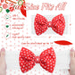 Lanmerry Christmas Bows For Girls Big Bow Santa Headband Candy Cane Headband Red Baby Bow Newborn Headband Bows Infant Hair Bows