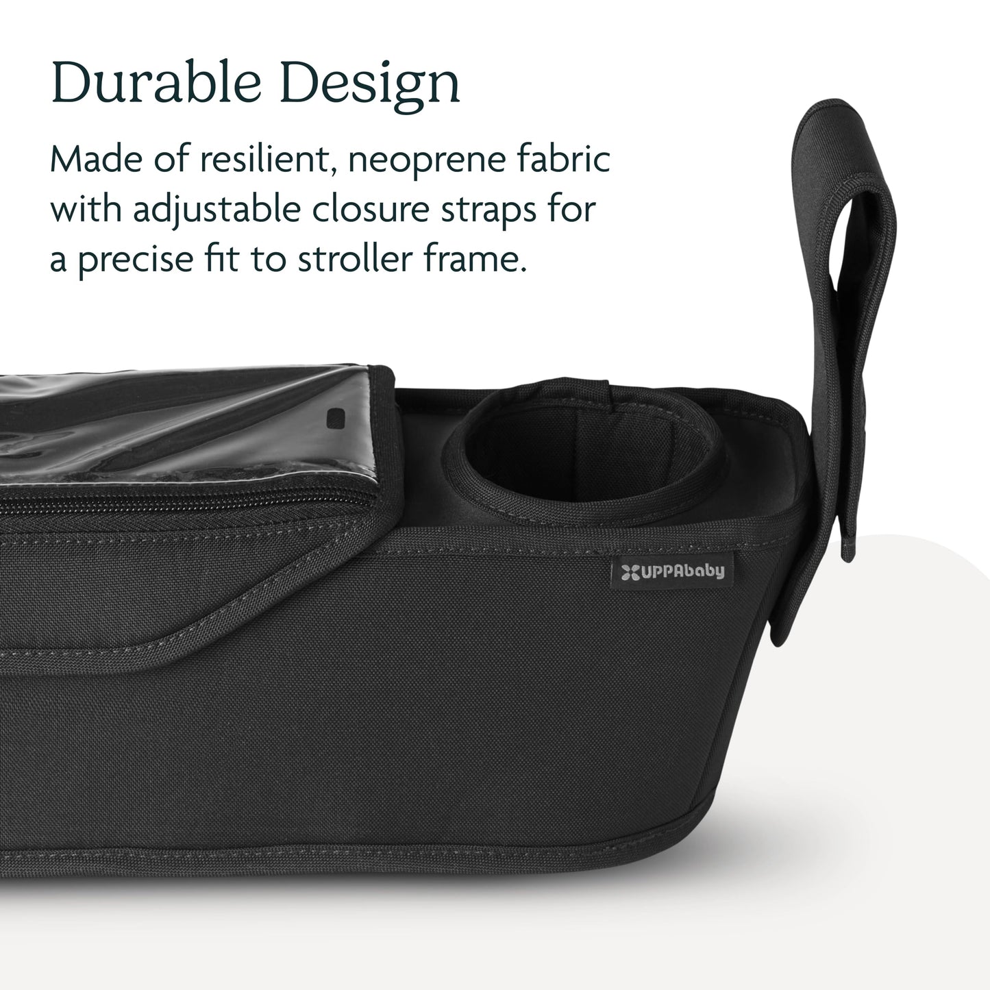Uppababy Parent Console For Ridge Stroller/Secure Zippered Pocket + Beverage Compartments/Touch Screen Phone Pocket