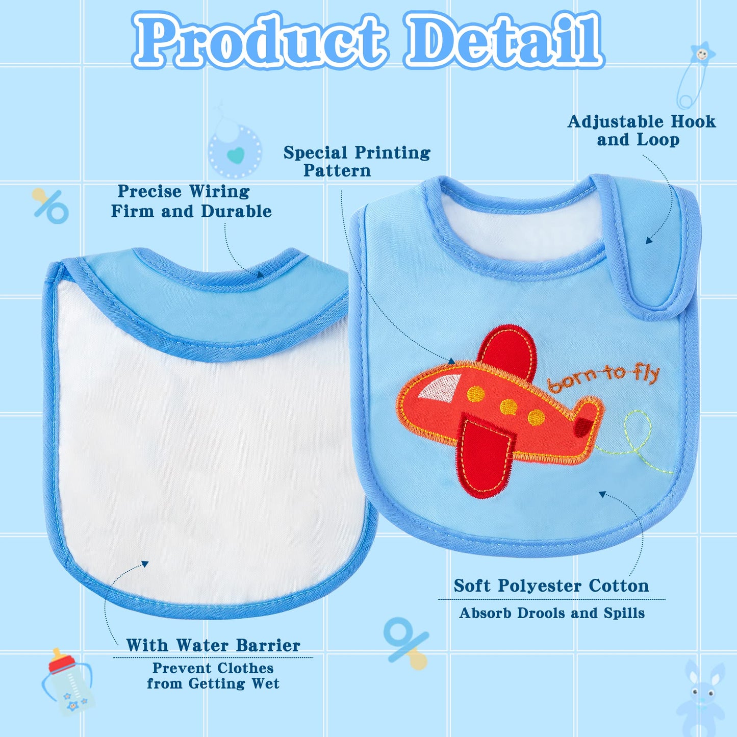 Bwkoss 10Pcs Waterproof Baby Bibs Unisex Newborn Babies Food Bibs Baby Keepsake Birthday Gift For Drooling Feeding Eating Teethi