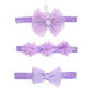 Lillypupp Fancy And Stylish Bow Knot, Princess Crown Soft Elastic Hairbands For Baby Girl. Pack Of 3 Headband Hair Accessories G