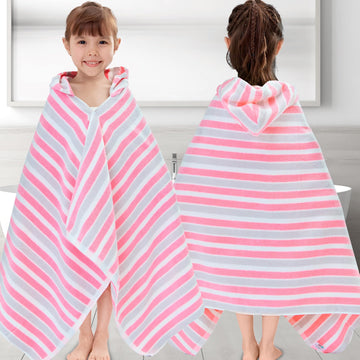 Voova & Movas Hooded Towels For Kids - 100% Cotton (3-10Years) - Quick Dry Absorbent Lightweight Wrap Towel For Pool | Swim | Be