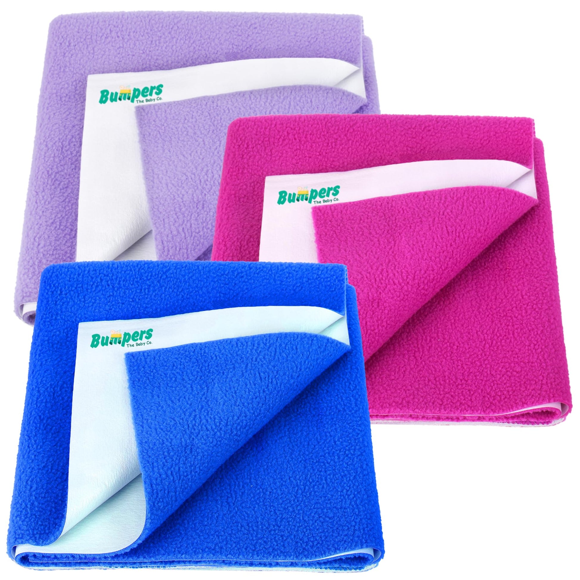 Bumpers AntiPiling Quick Dry & Absorbent Sheet Polycotton Baby Bed Protecting Waterproof Mat (Royal Blue, Rani Pink, Violet, Sm