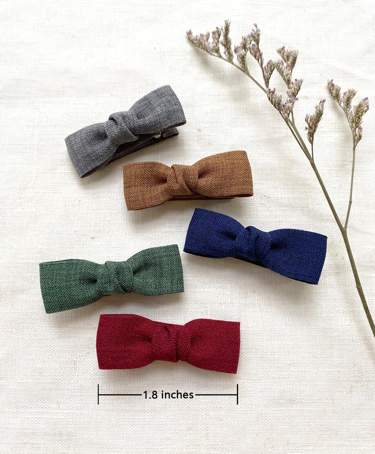 Baby Girls Tiny Hair Bow Clips, 10Pcs Boutique Fully Lined Hair Pins Mini Baby Barrettes Accessories For Infants Toddlers Fine H