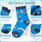 Eocom 6 Pairs Children'S Winter Warm Wool Animal Crew Socks Kids Boys Girls Socks (Car, 4-7X)