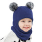 Baby Winter Hat Scarf Mitten Set, Unisex Infant Toddler Kids Hat Scarf (Navy, 2-5T)