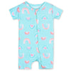 Gerber Unisex Baby Buttery Soft Short Sleeve Romper With Viscose Made From Eucalyptus, Rainbow, 12 Months